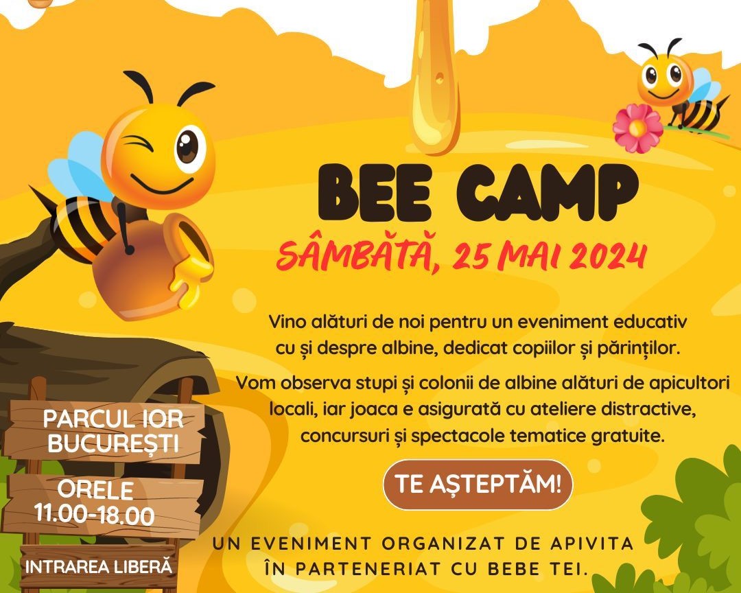  „Bee Love, Bee Camp”!  Eveniment educativ despre albine în Parcul Alexandru Ioan Cuza din Sectorul 3