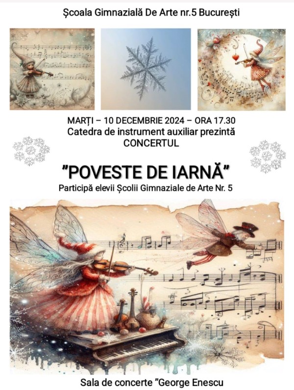 Concert „Poveste de iarnă” la Școala Gimnazială de Arte nr. 5